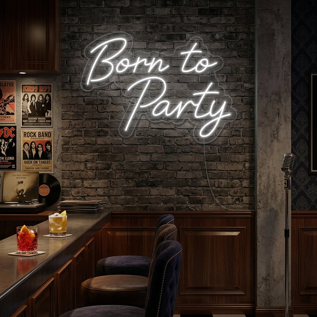 "Born To Party" Neonkyltti