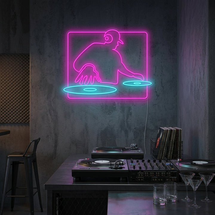 "Dj Playing" Neonkyltti