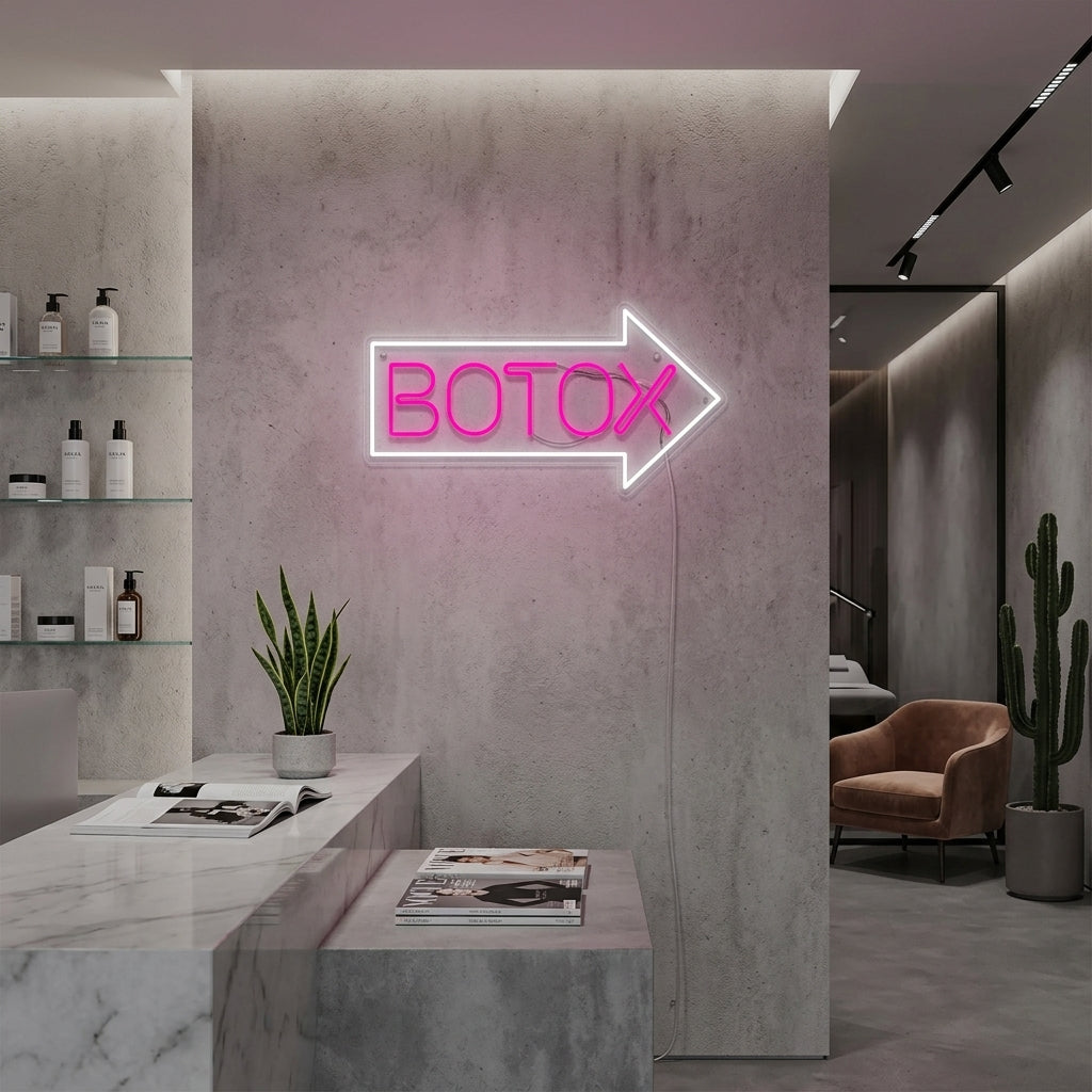 "Botox-Kosmetiikkakauppa Ja Ihonhoitokeskus" Neonkyltti