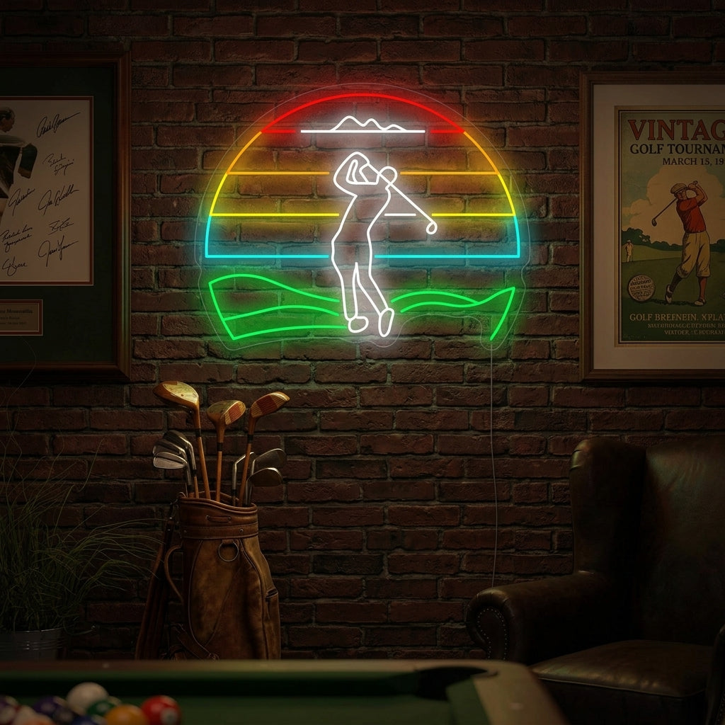 "Golffari Golfing" Neonkyltti
