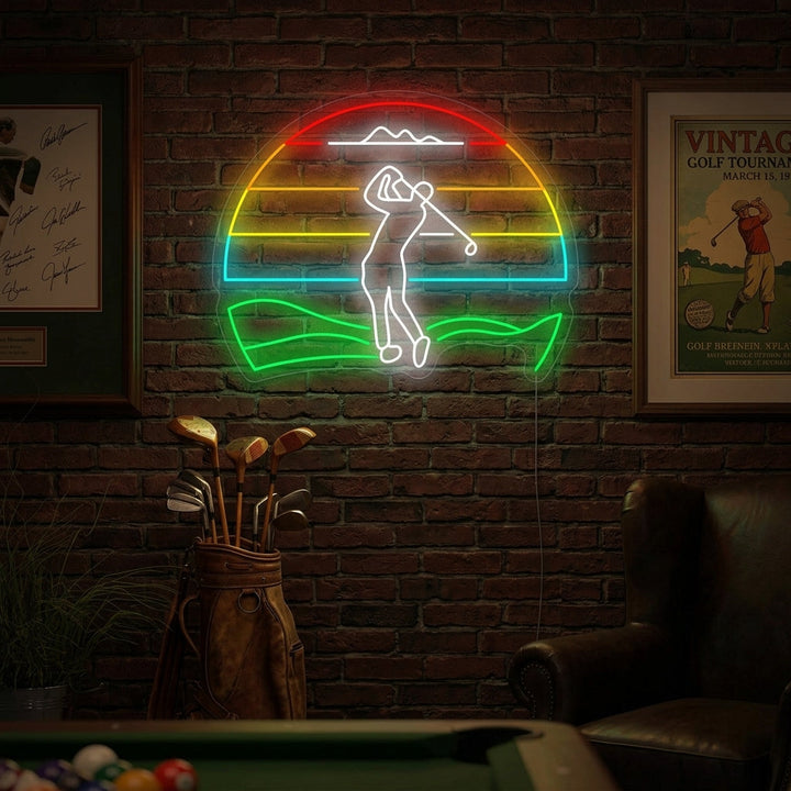 "Golffari Golfing" Neonkyltti