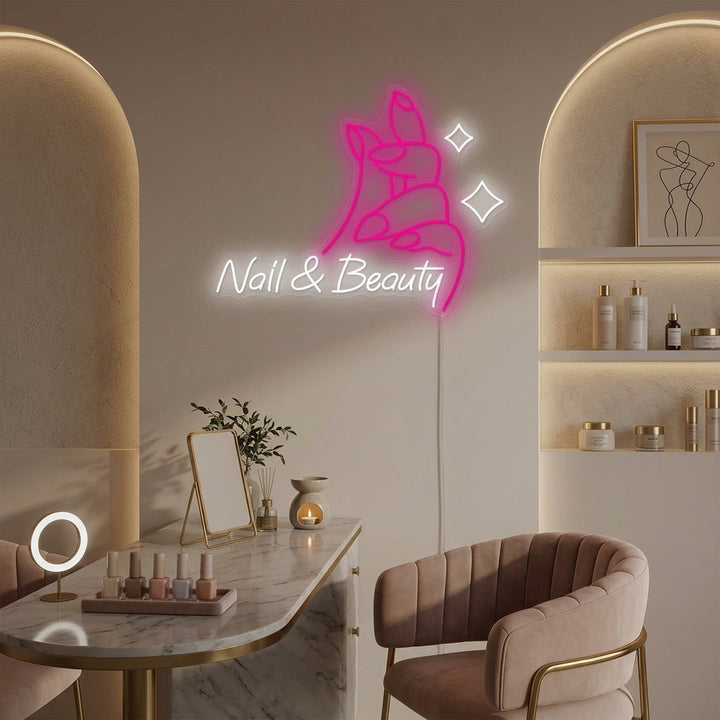 "Nail & Beauty" Neonkyltti