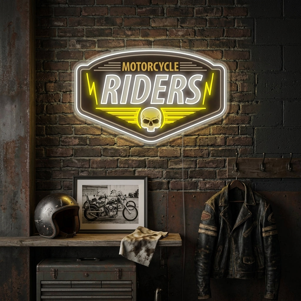 "Motorcycle Riders" Neonkyltti