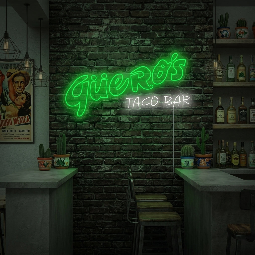 "Güero's Taco Bar" Neonkyltti