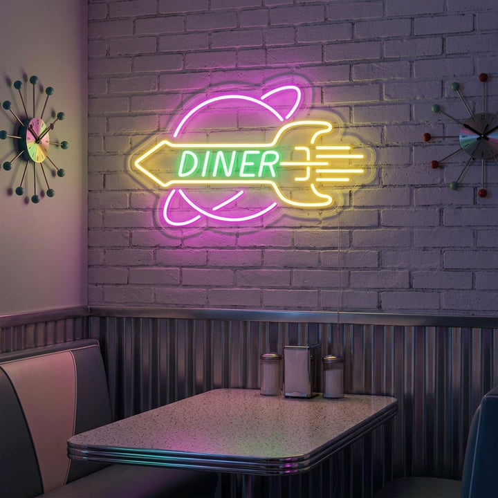 "Raketti Raketti Diner" Neonkyltti