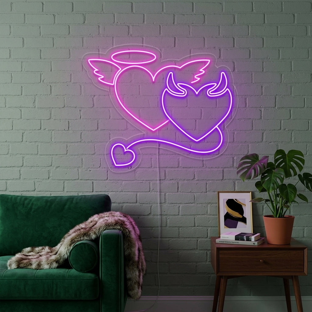 "paholainen enkeli" Neonkyltti
