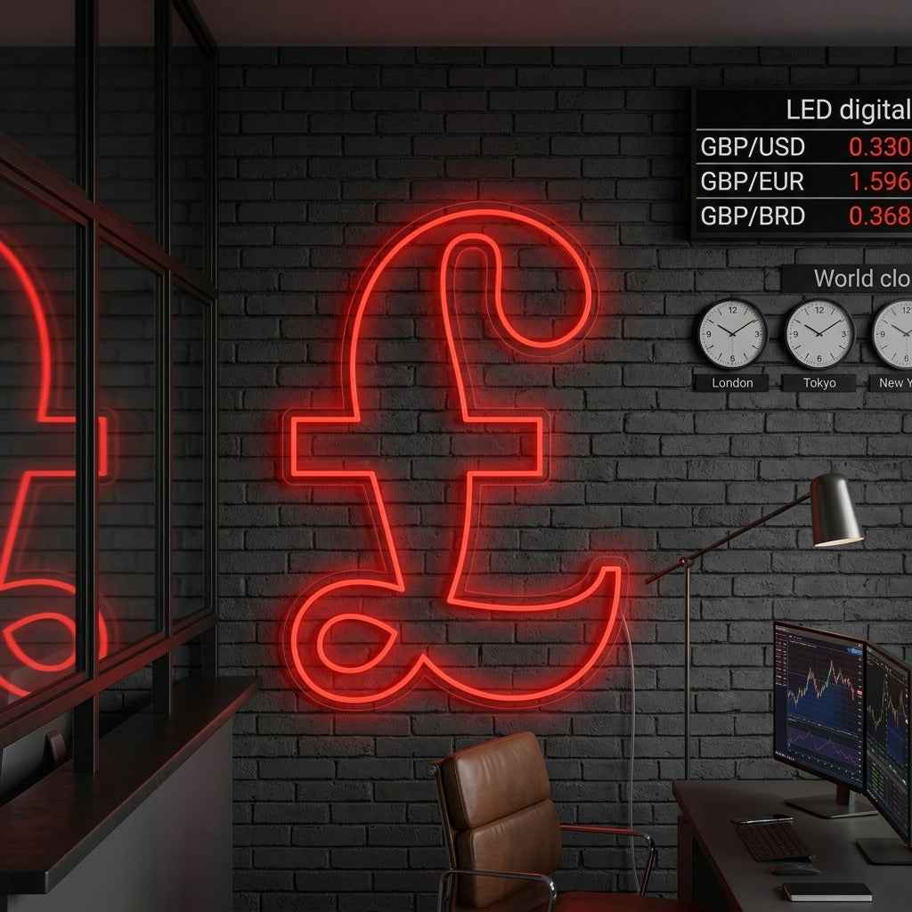 "Punnan Symboli" Neonkyltti