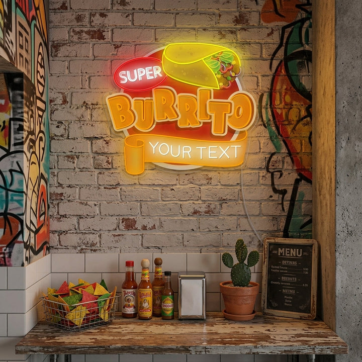 "Mukautettu burriton logo" Neonkyltti