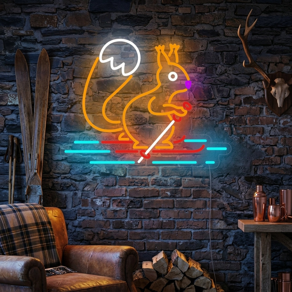 "Orava Hiihto" Neonkyltti