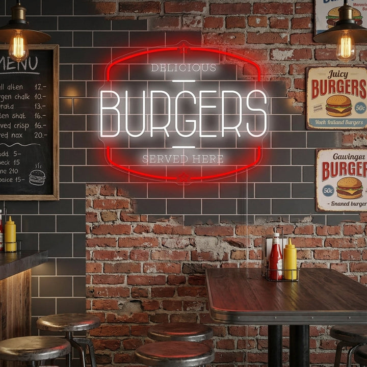 "Burgers" Neonkyltti
