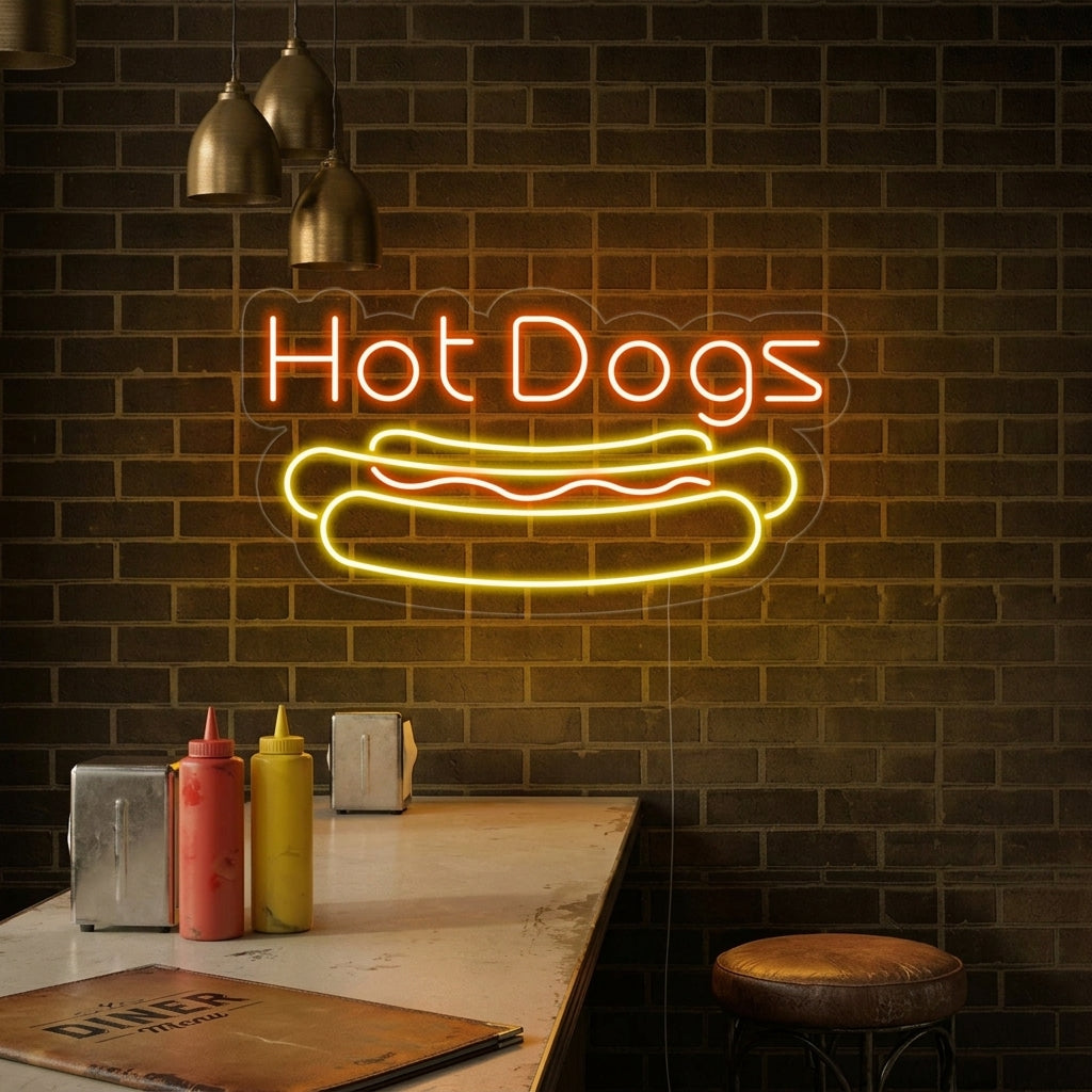 "Hot Dogs" Neonkyltti