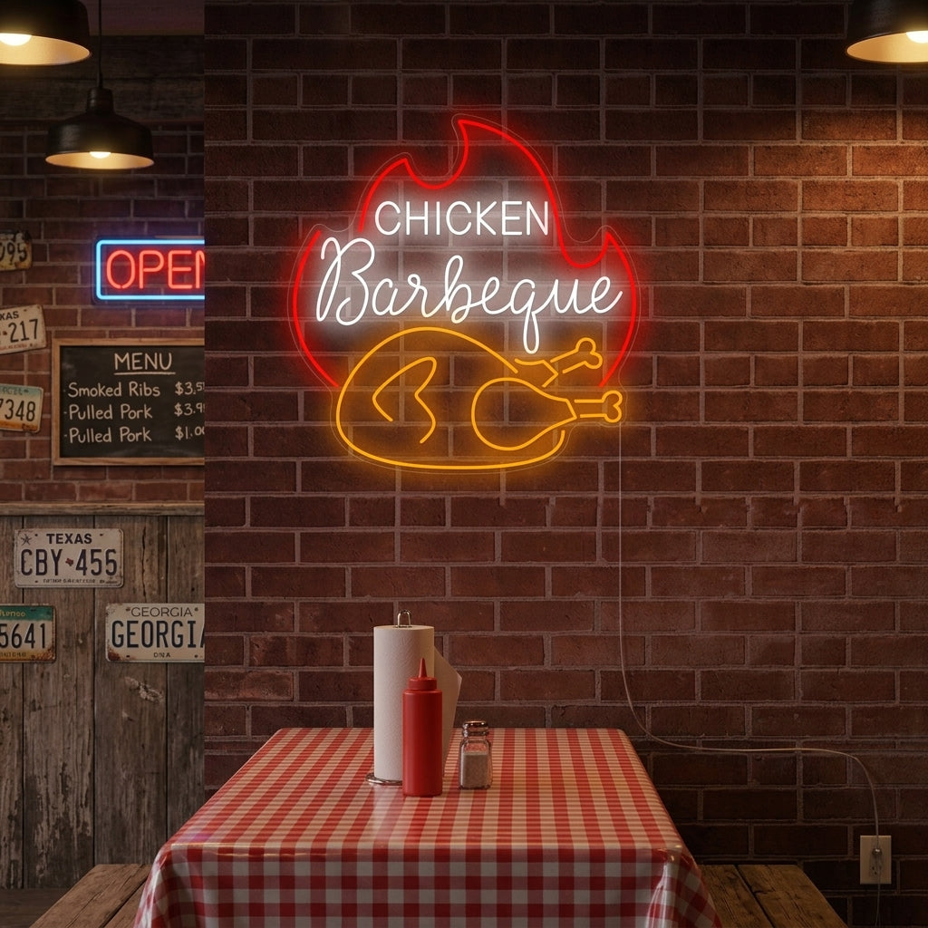 "Chicken Barbecue" Neonkyltti