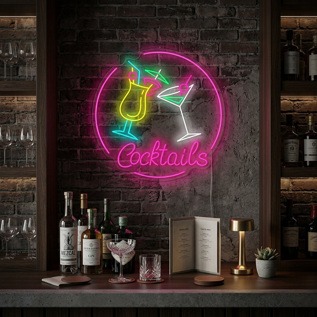 "Cocktails" Neonkyltti