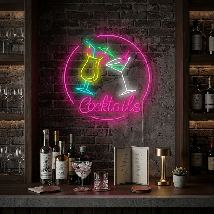 "Cocktails" Neonkyltti