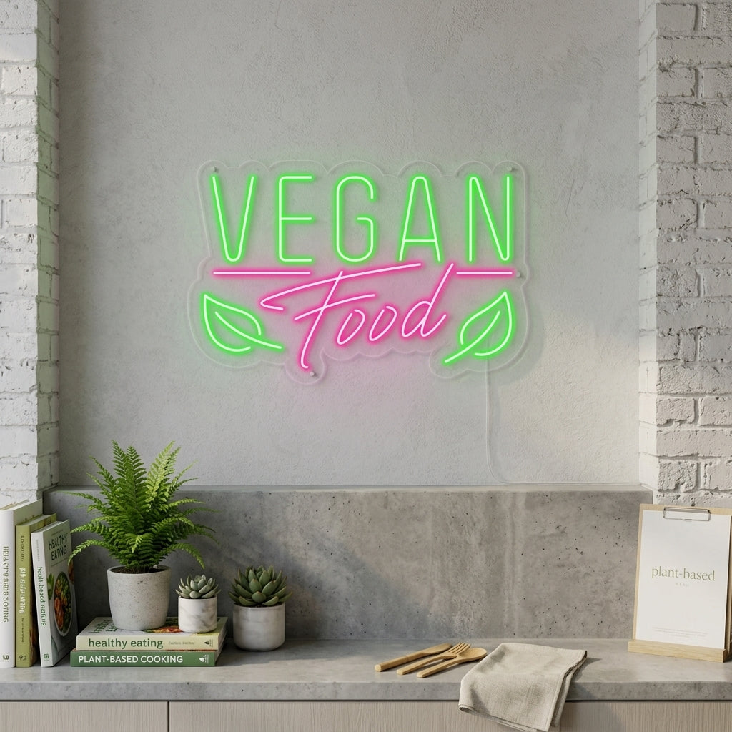 "Vegan Food" Neonkyltti
