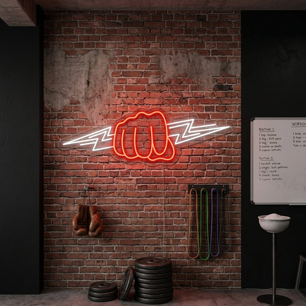 "Nyrkki Salama" Neonkyltti
