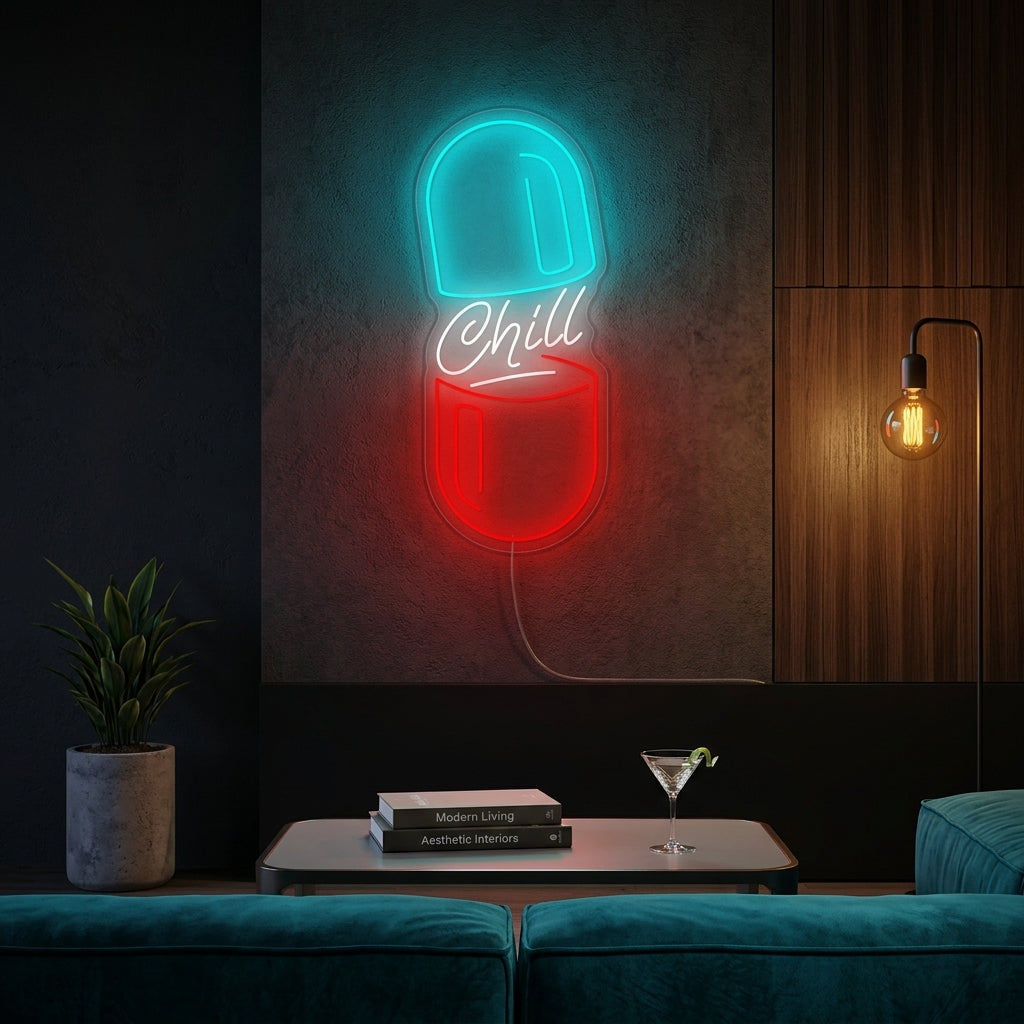 "Chill Pill" Neonkyltti