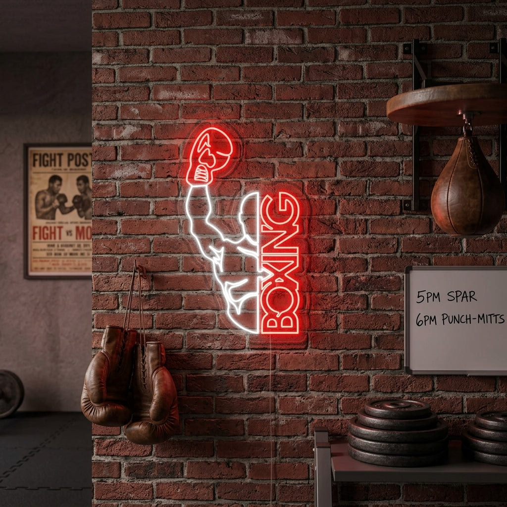 "Boxing, Mies" Neonkyltti