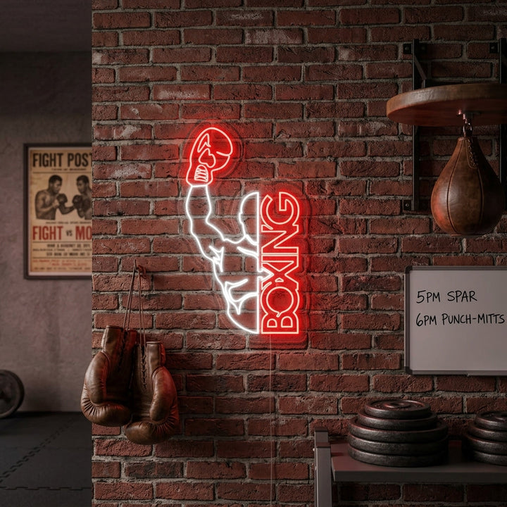 "Boxing, Mies" Neonkyltti