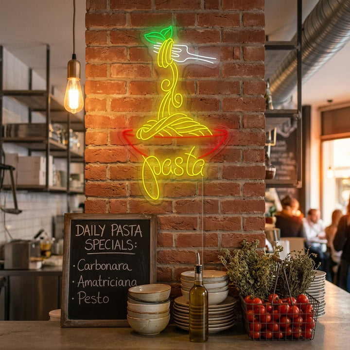 "Italialainen pasta" Neonkyltti