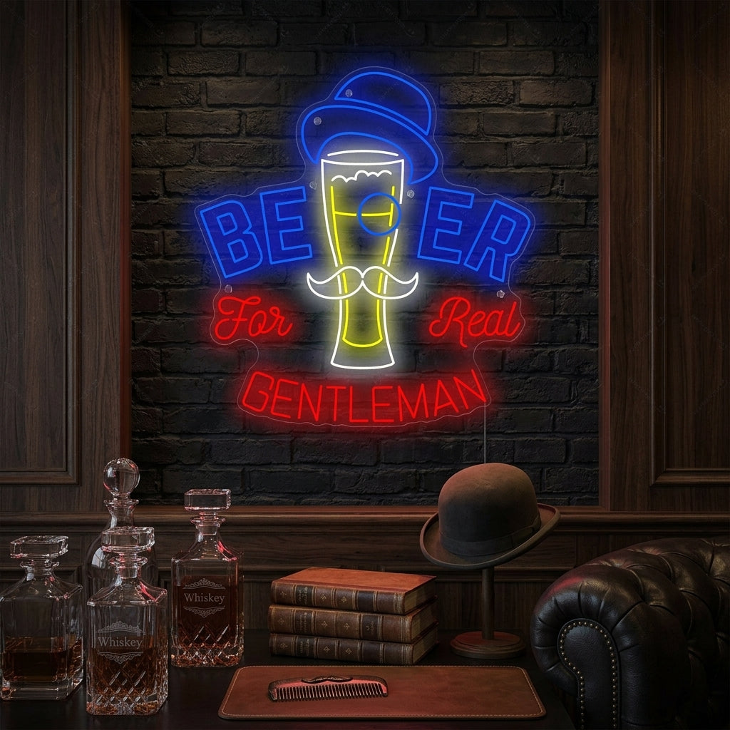"Beer For Gentleman" Neonkyltti