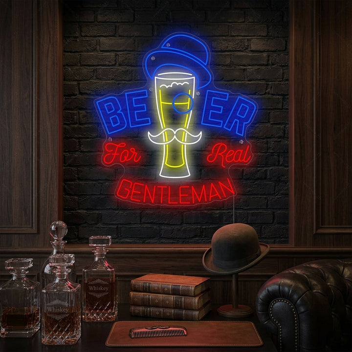 "Beer For Gentleman" Neonkyltti