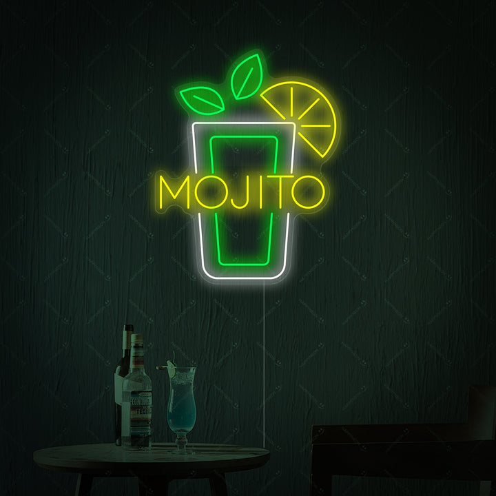 "Mojito viinilasi" Neonkyltti