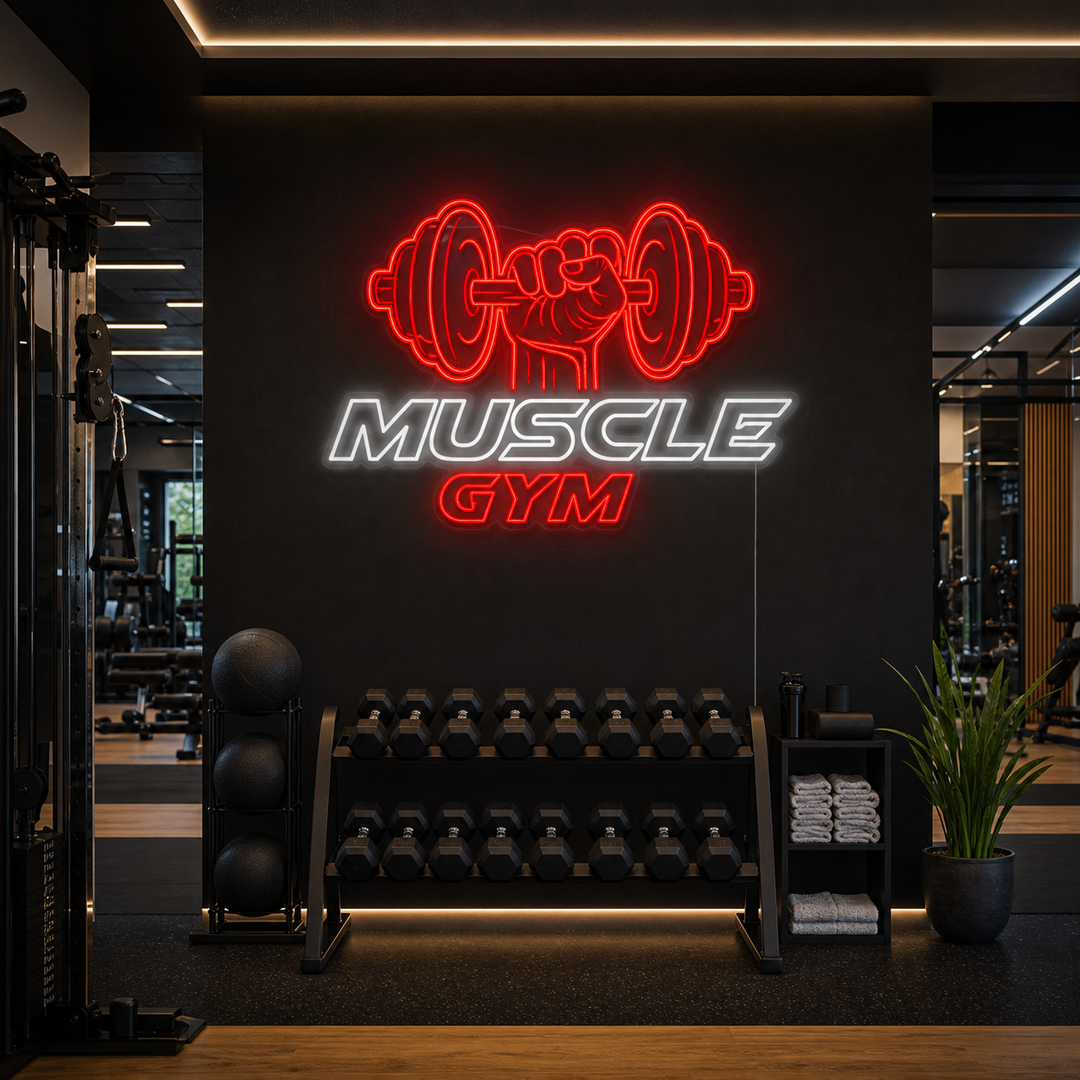 "Muscle Gym" Neonkyltti
