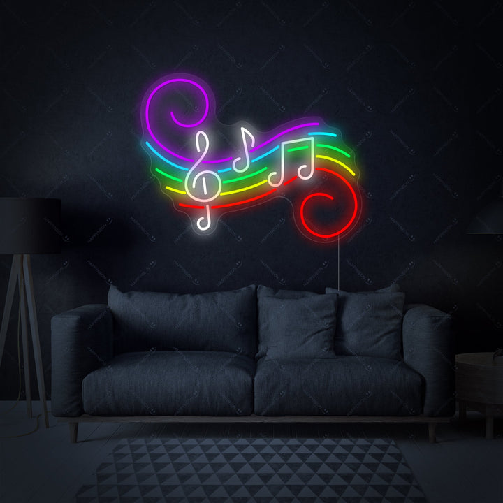 "Musiikki Notes" Neonkyltti