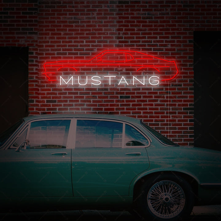 "Mustang Car" Neonkyltti