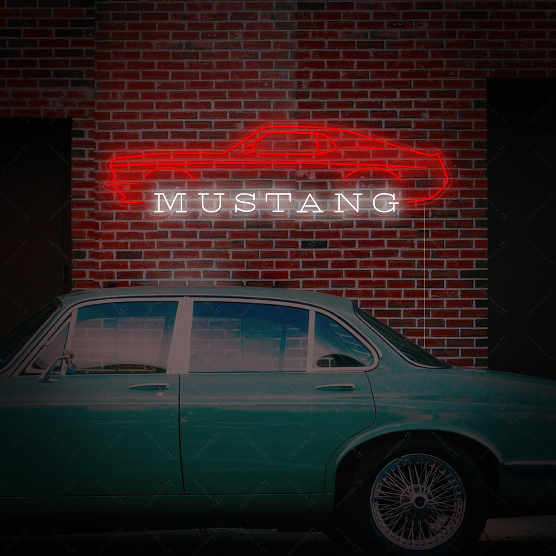 "Mustang Car" Neonkyltti