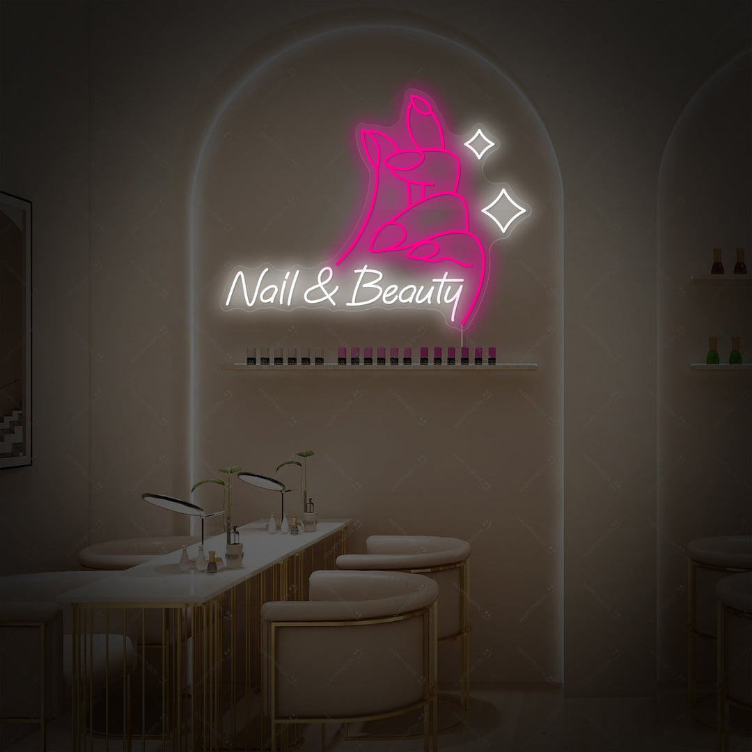 "Nail & Beauty" Neonkyltti