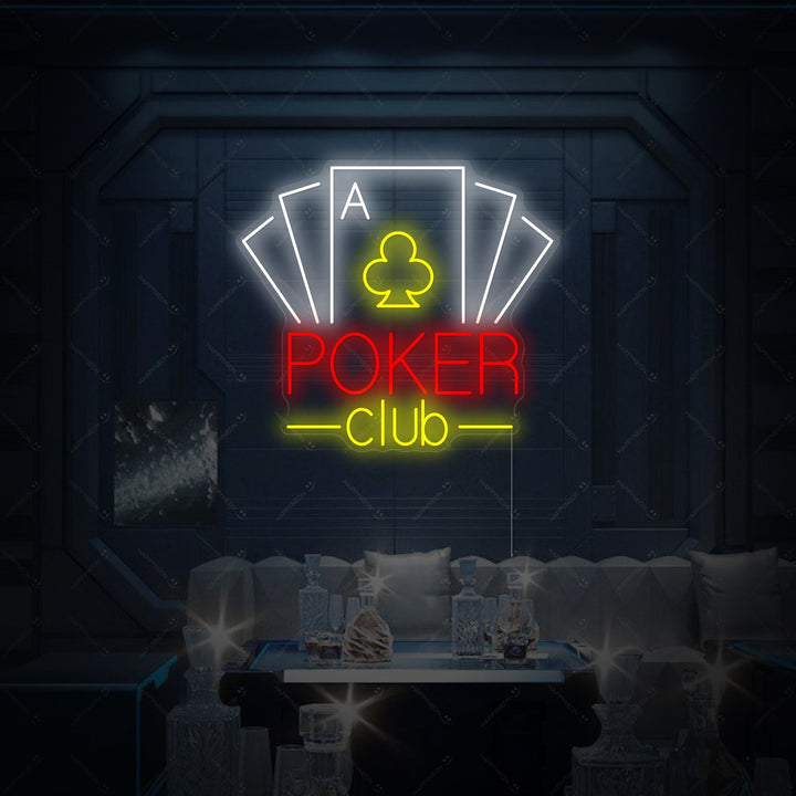 "Poker Club" Neonkyltti