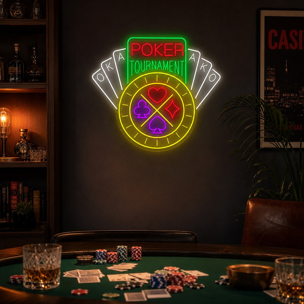 "Poker Tournament" Neonkyltti