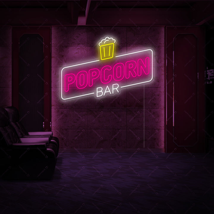 "Popcorn Bar" Neonkyltti