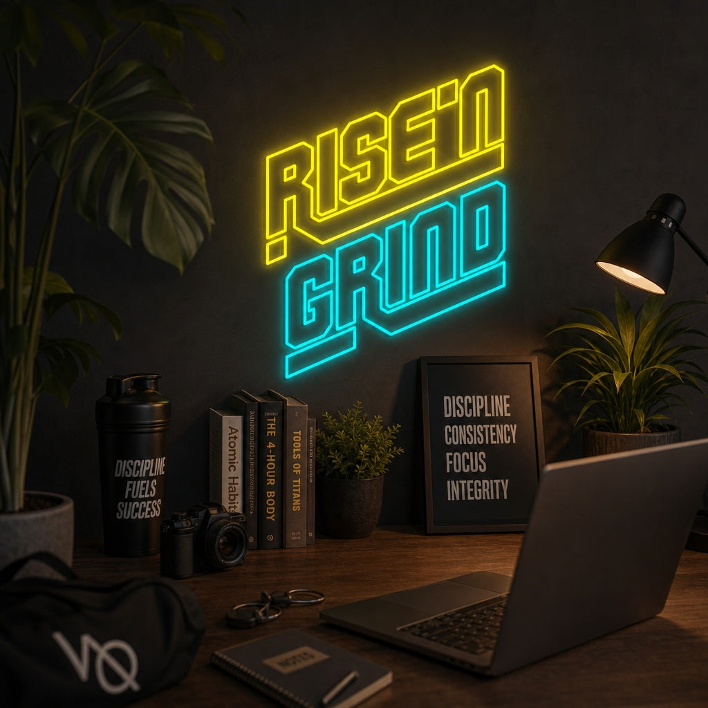 "Rise'n Grind" Neonkyltti
