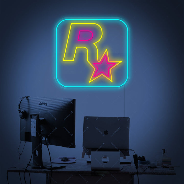 "Rockstar Games logo" Neonkyltti