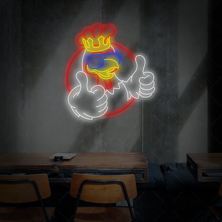 "Rooster King" Neonkyltti