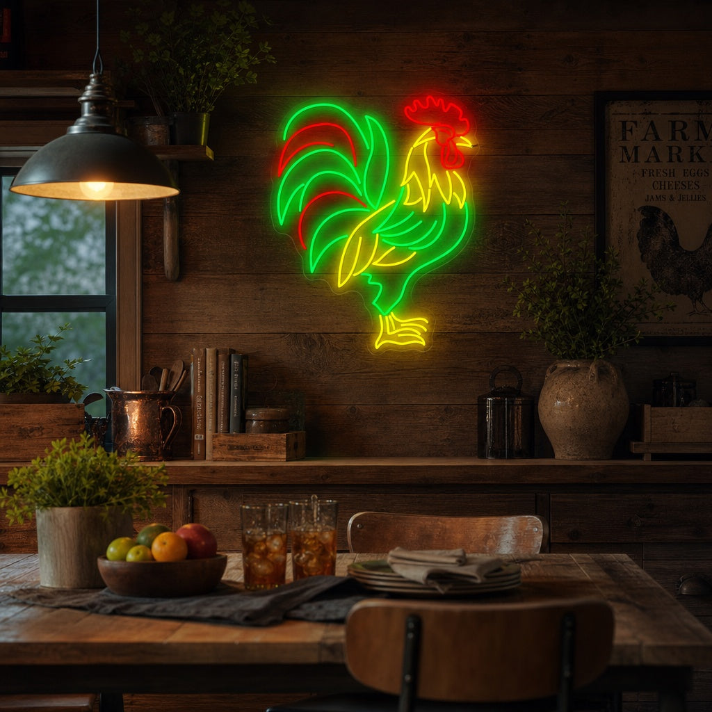 "Rooster" Neonkyltti