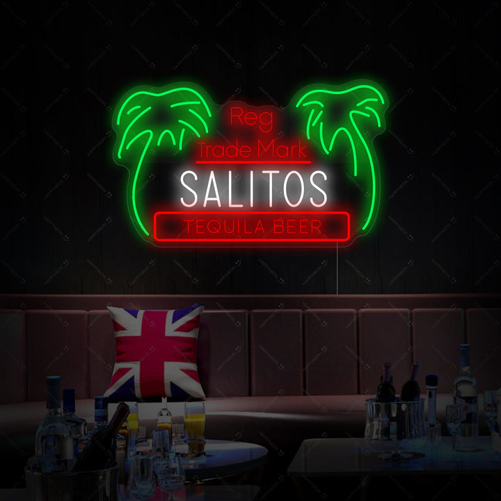 "Salitos Palm" Neonkyltti