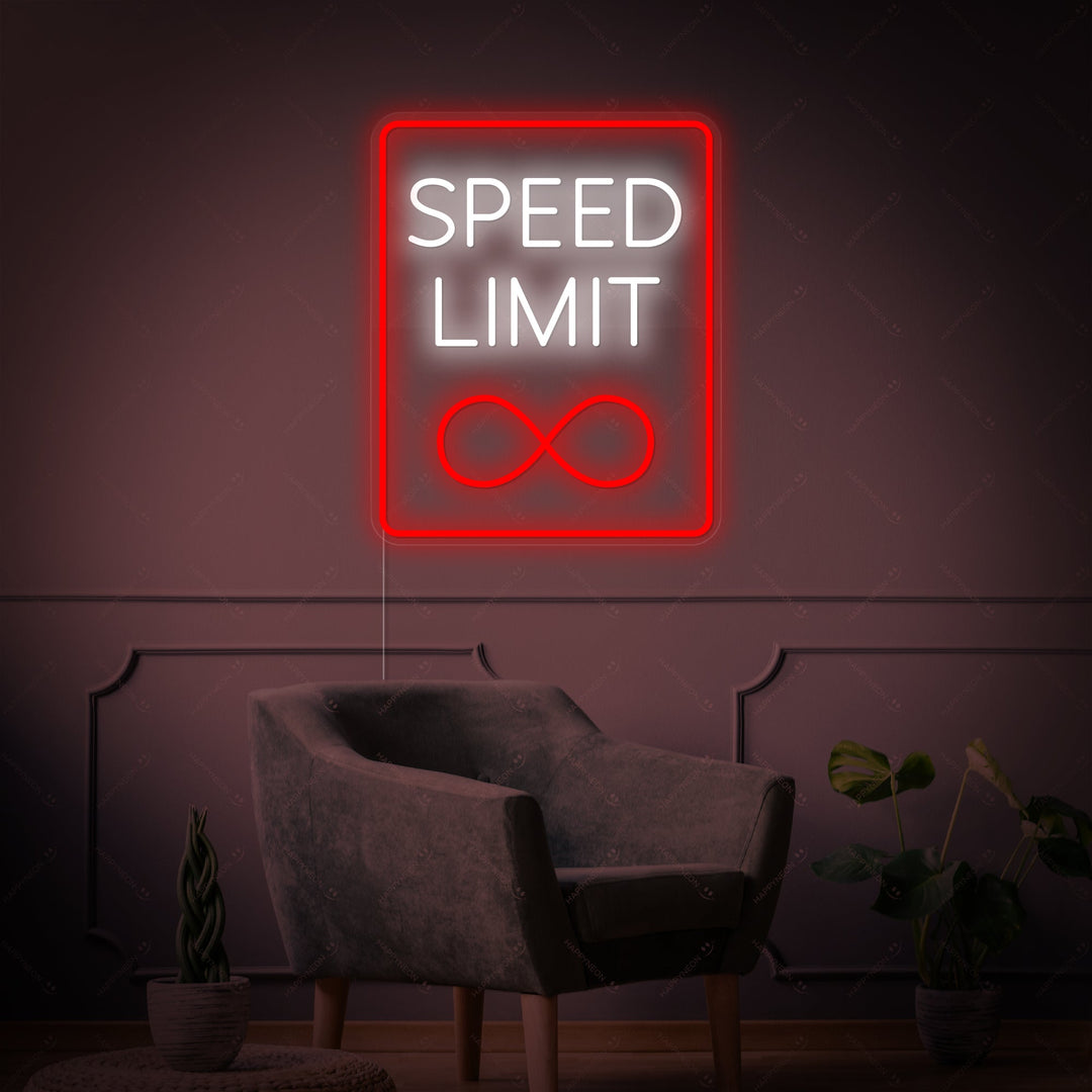 "Speed Limit Infinity" Neonkyltti