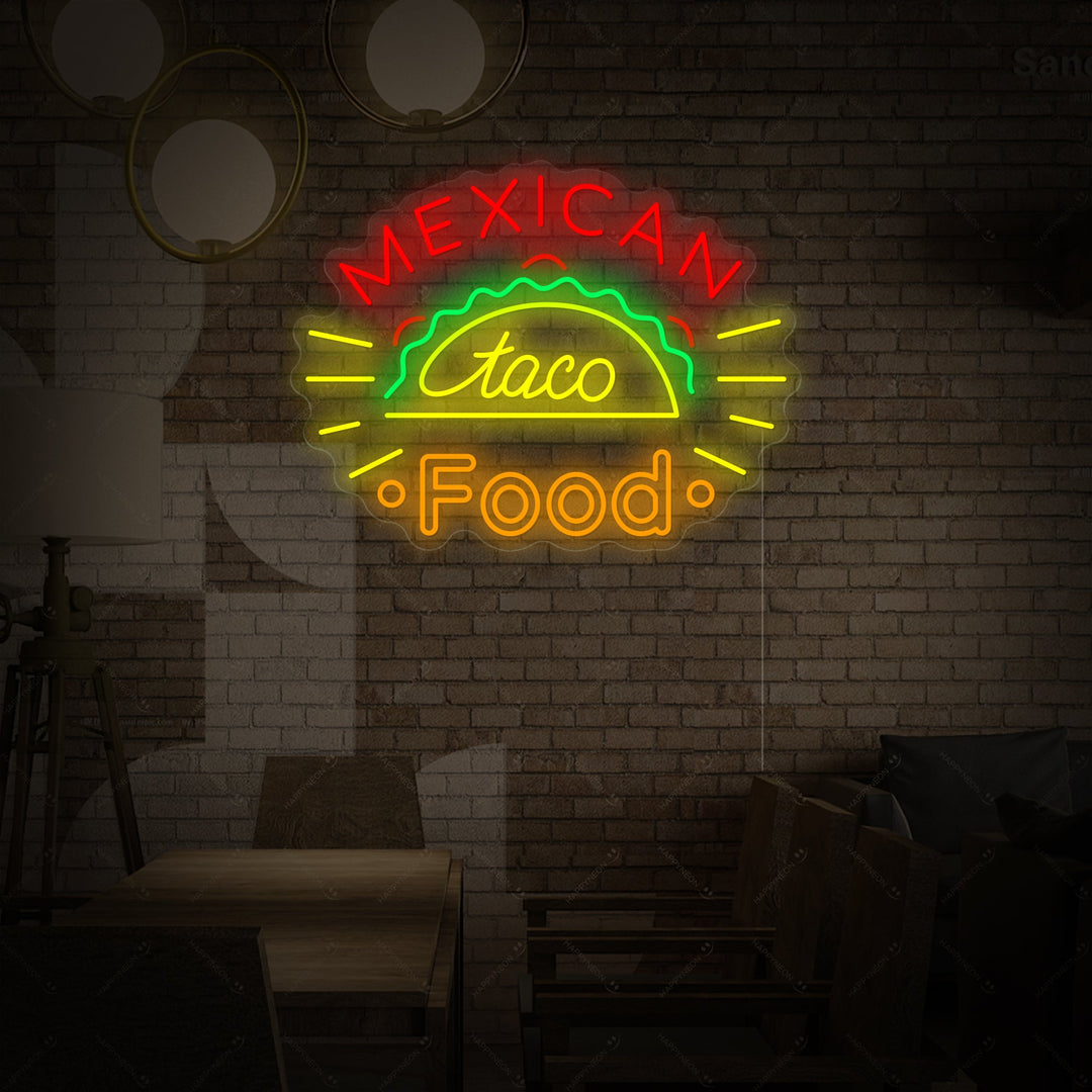 "Taco Mexican Food" Neonkyltti