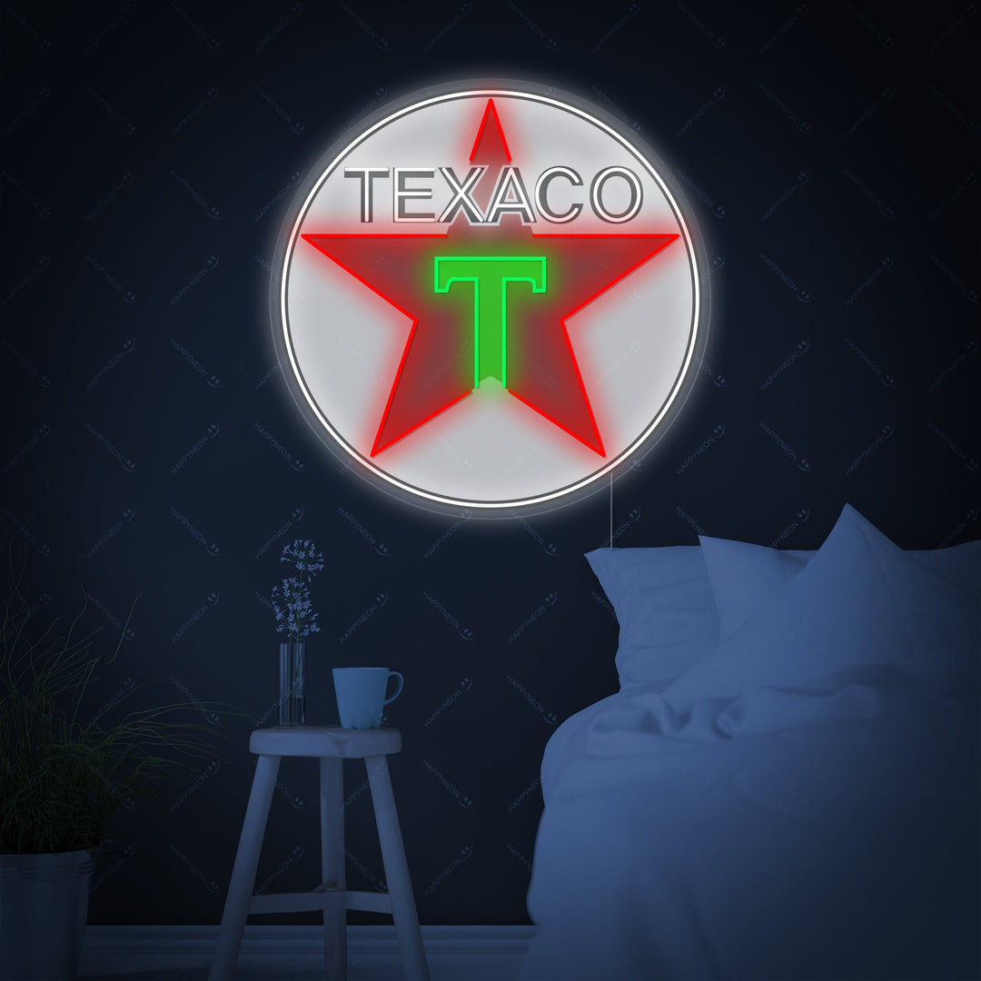 "Texaco bensiini" Neonkyltti