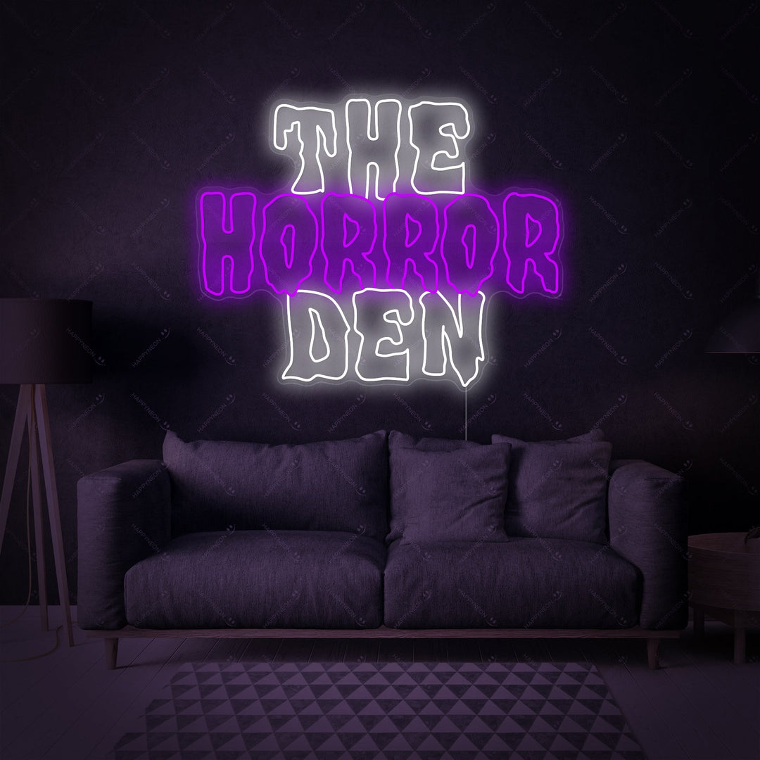 "The Horror Den" Neonkyltti