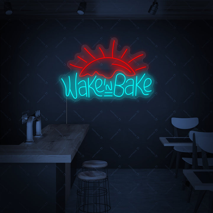 "Wake and Bake" Neonkyltti