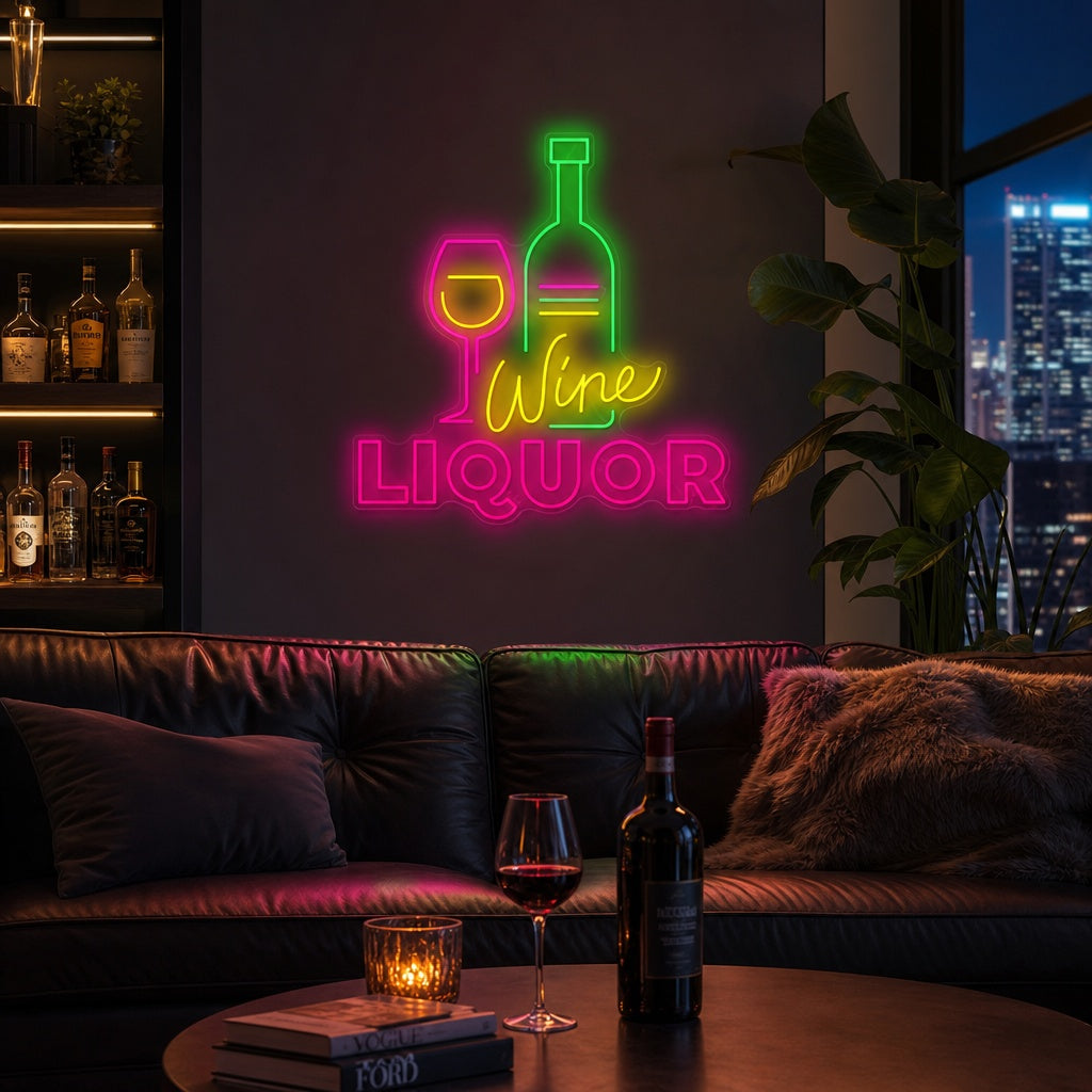"Wine Liquor" Neonkyltti