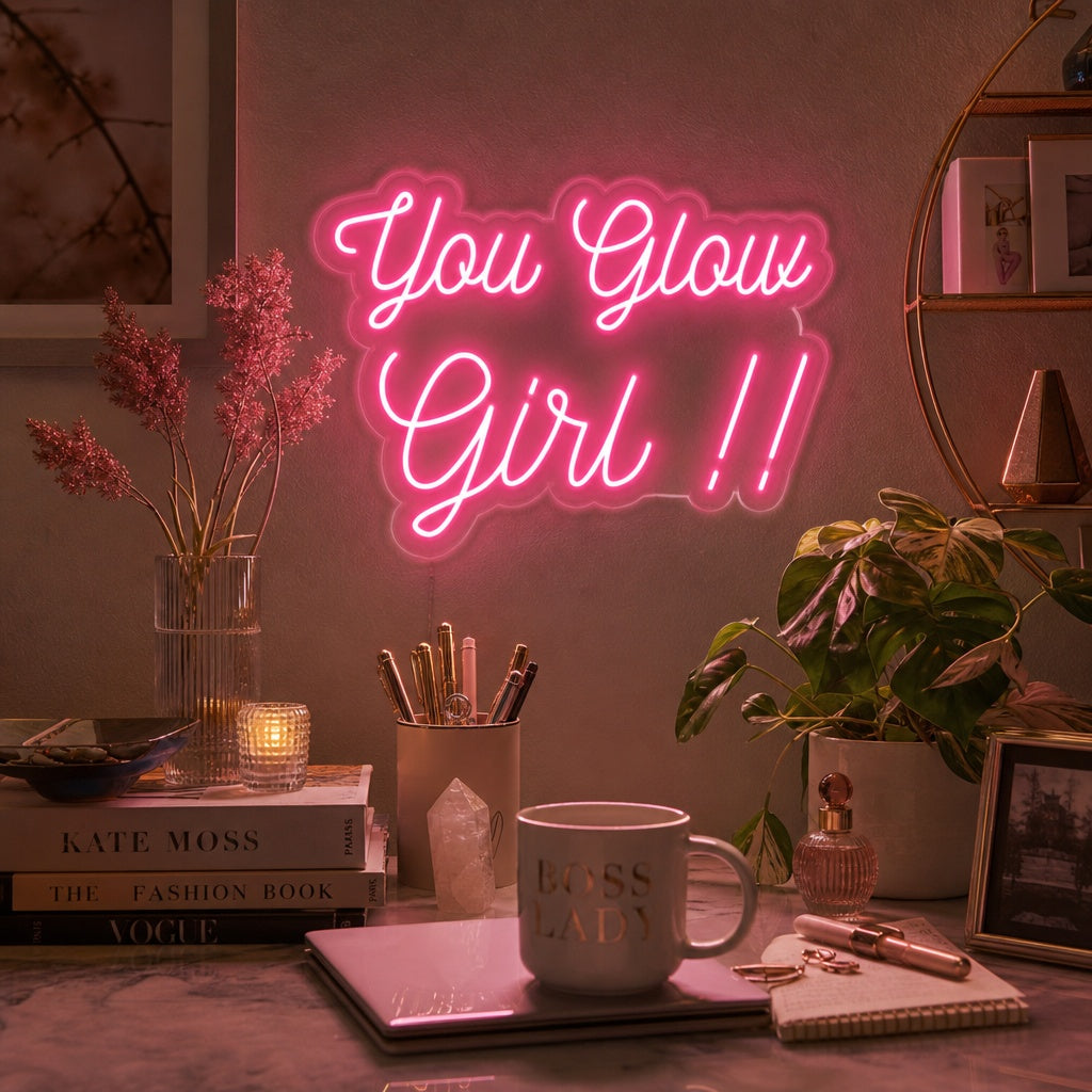 "You Glow Girl" Neonkyltti
