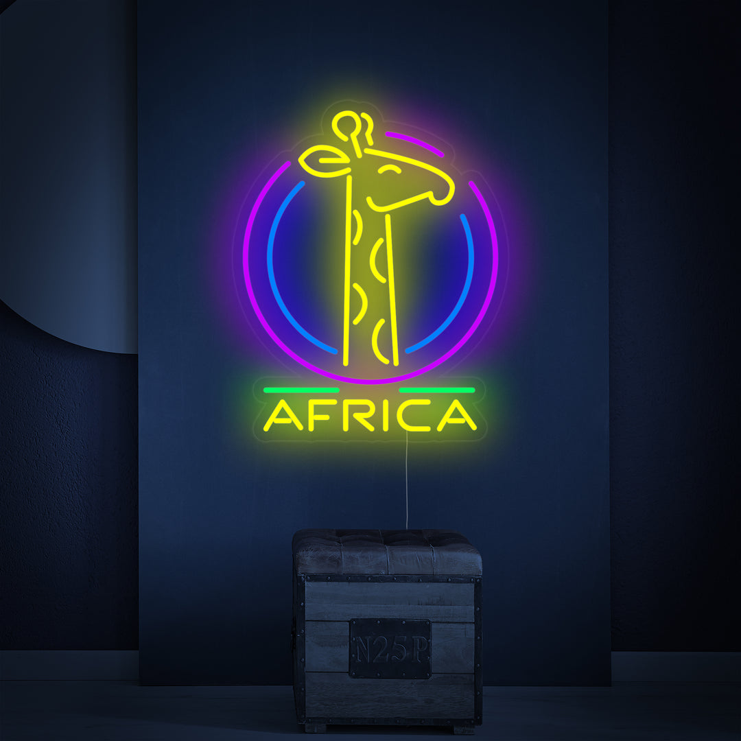 "Afrikka Kirahvi" Neonkyltti