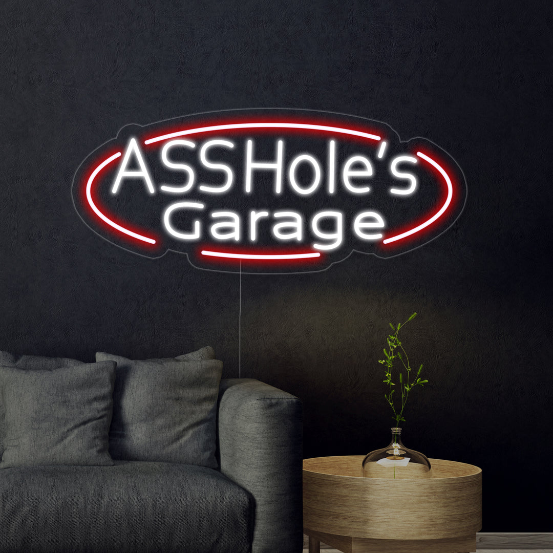 "Assholes Garage" Neonkyltti