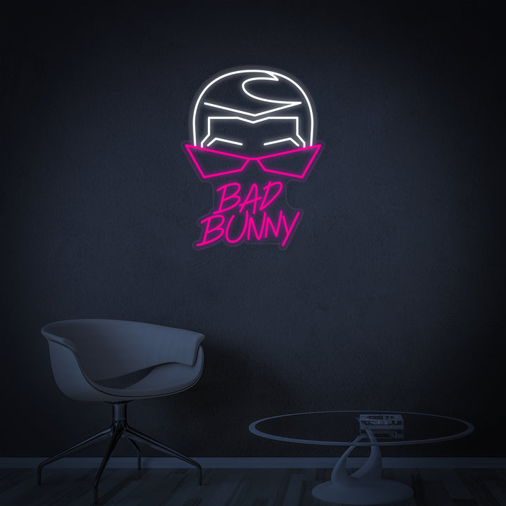 "Bad Bunny Laulaja Ja Rap-Artisti" Neonkyltti